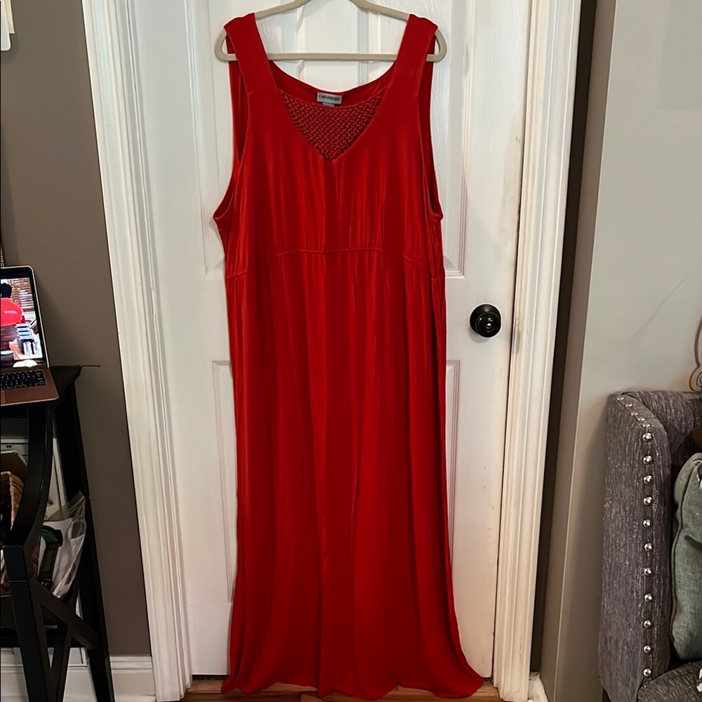 Elegant Burnt Orange Sleeveless Dress